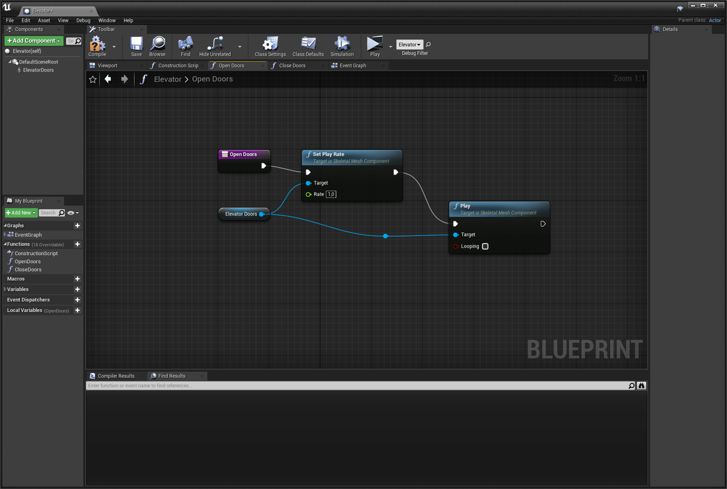 Elevator Blueprint Open Door