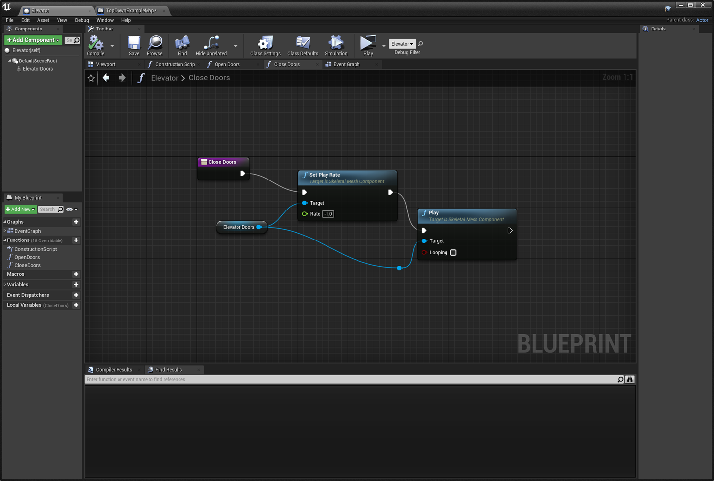 Elevator Blueprint Close Door