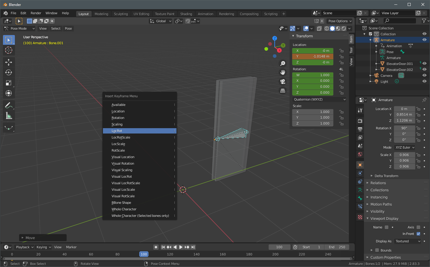 Keyframe the second door